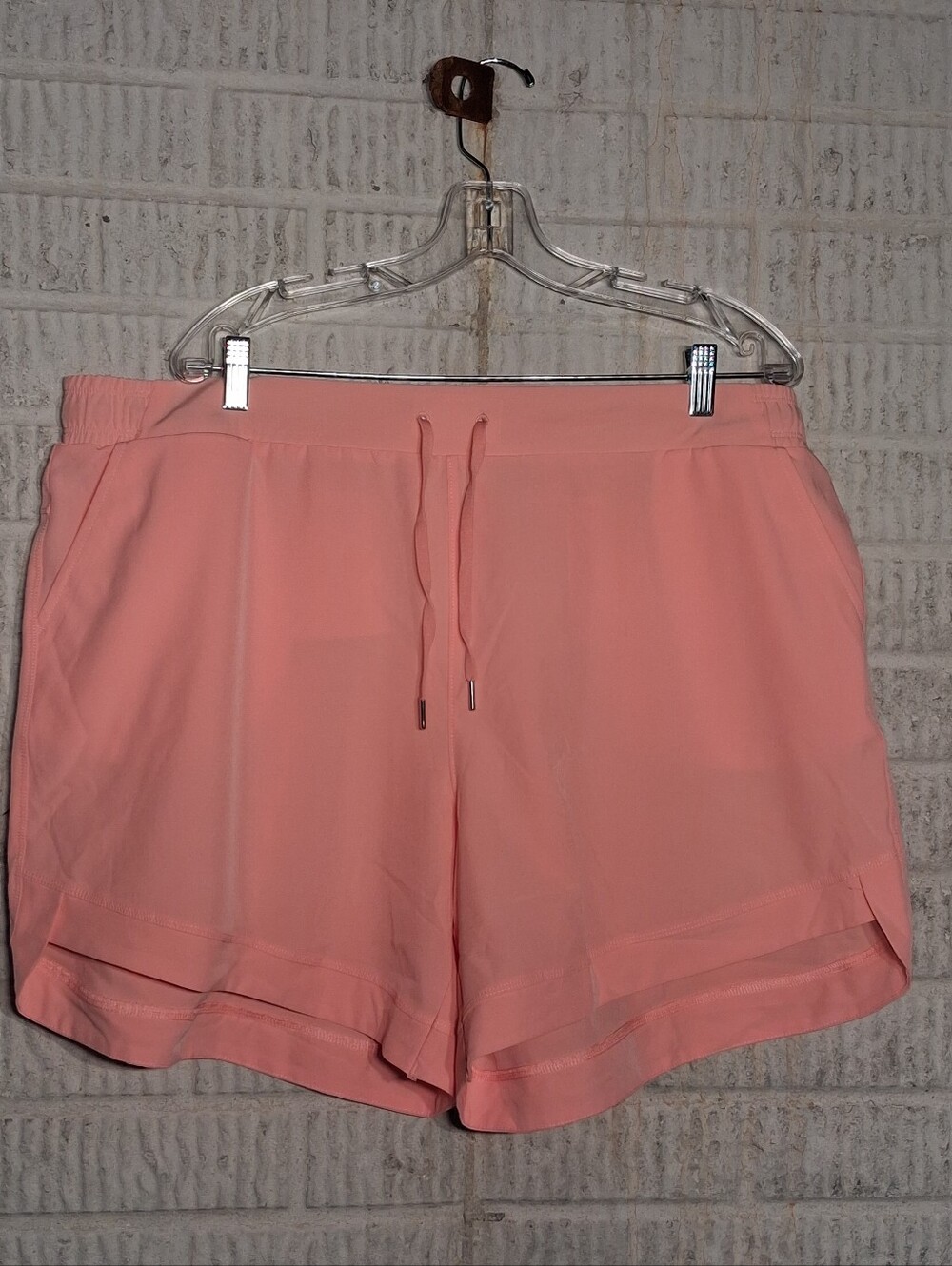 Bundle Of 2 Light Peach & Blue Women's Drawstring Athletic Shorts XXL